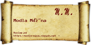 Modla Mína névjegykártya